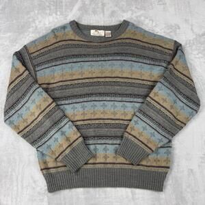 Vintage Arnold Palmer Knit Sweater Striped Pattern Crewneck Golf Men Size L 90s